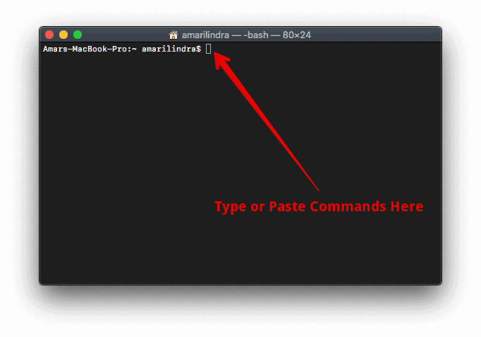 Type Commands in Mac Terminal