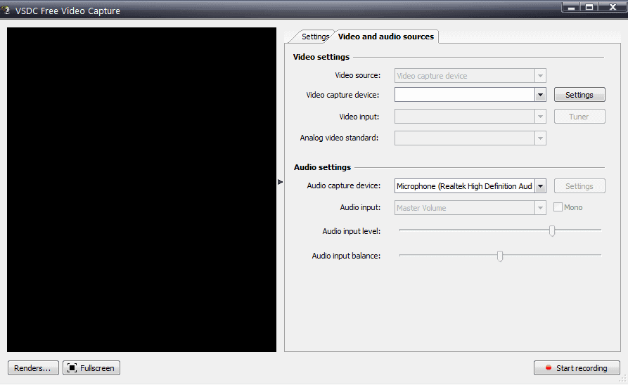 Video Capture additional settings