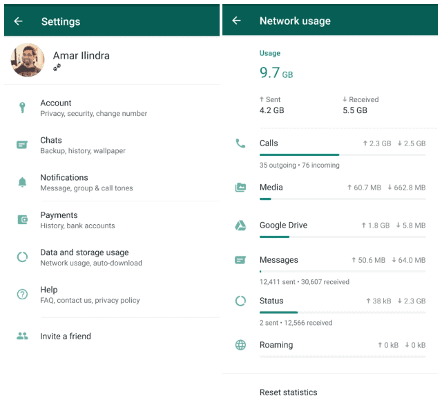 WhatsApp revamped Settings