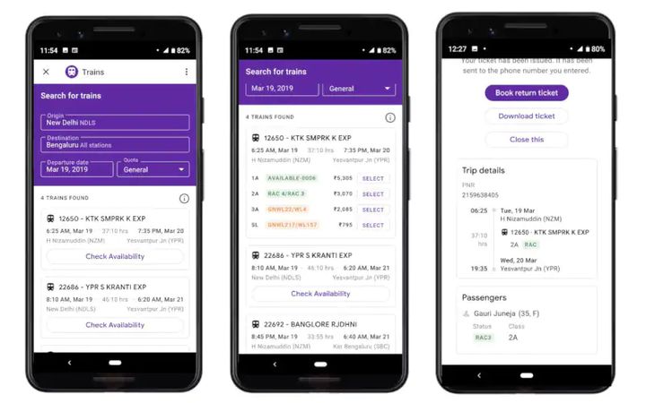 Book Train Tickets in Google Pay