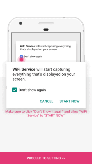 Allow Wifi Service to start capturing screen