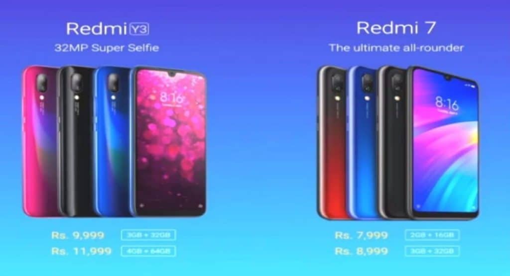 Redmi Y3 and Redmi 7