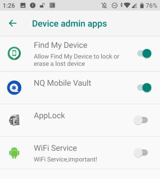 Uninstalling by disabling Wifi Service