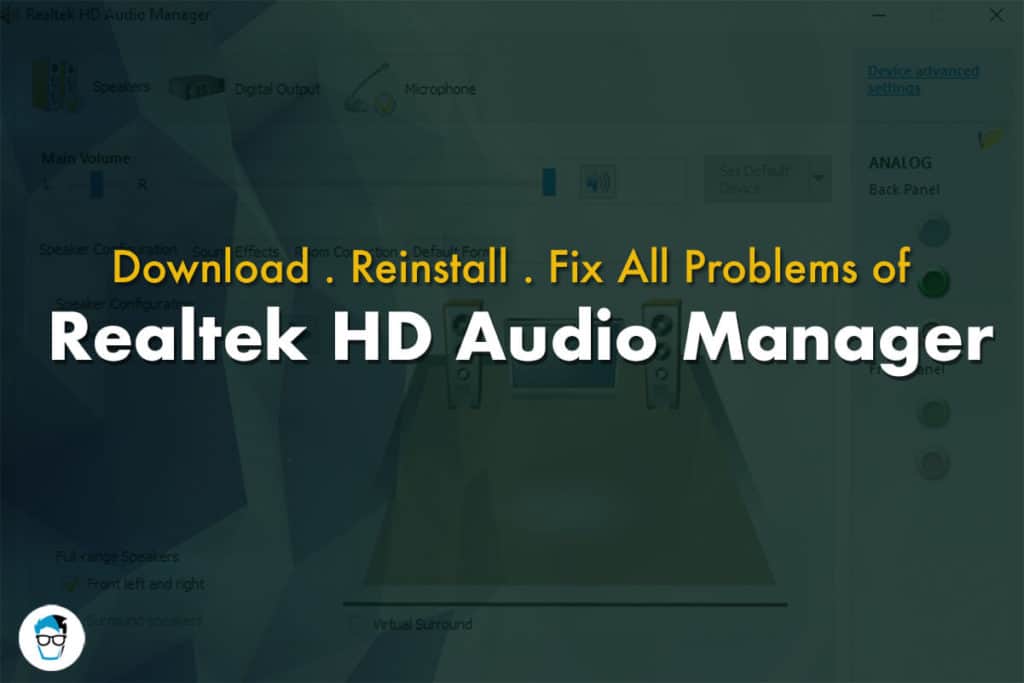 Solving Problems of Realtek HD Audio Manager