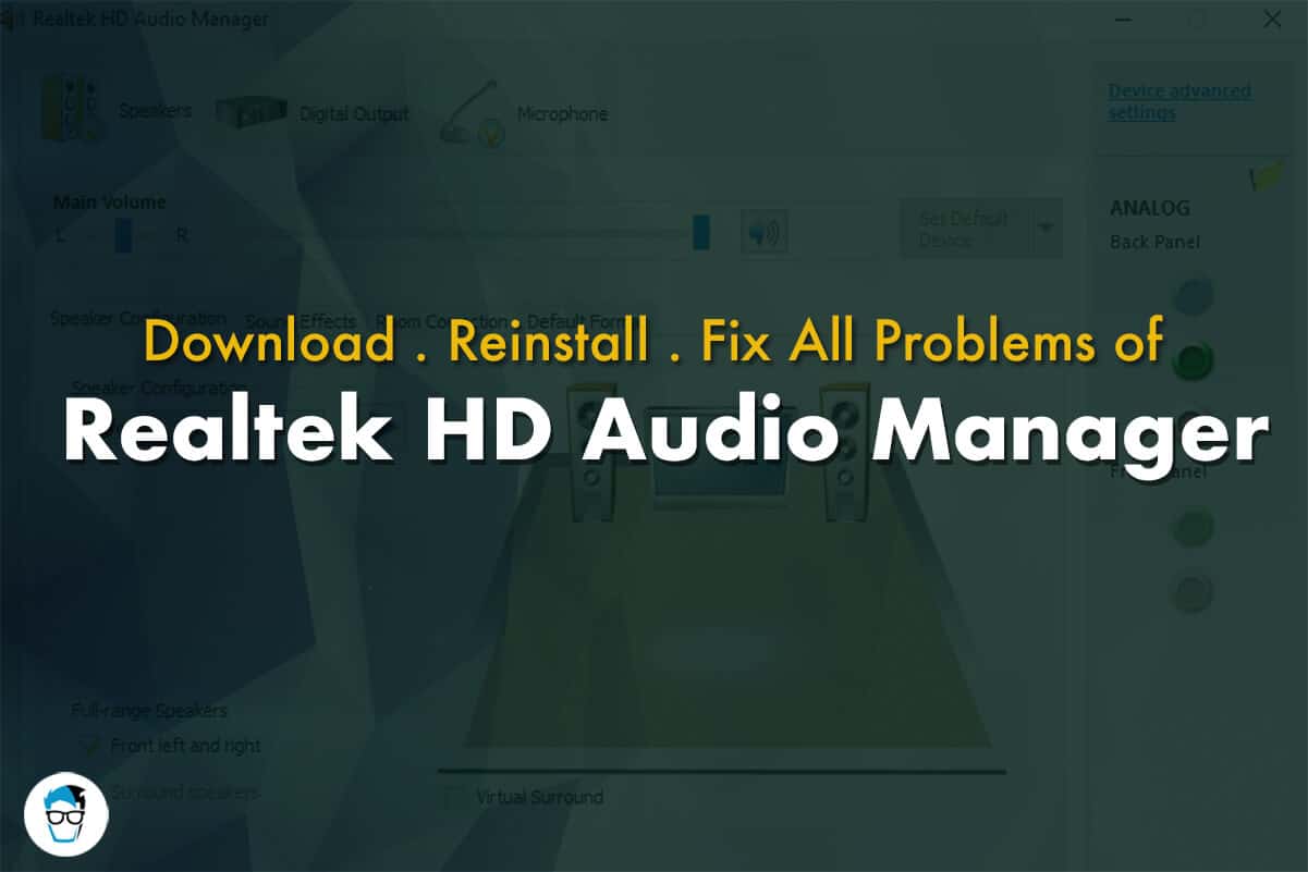 get to realtek hd audio manager