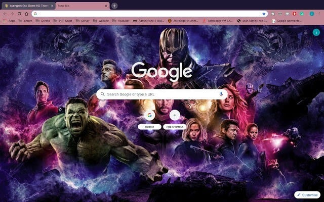 Avengers End Game Chrome Theme