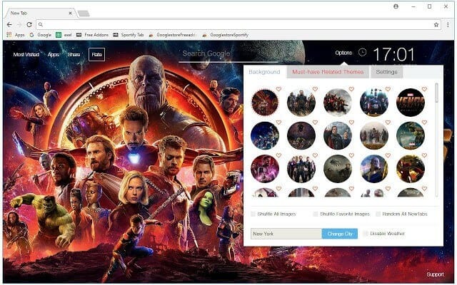 Avengers Infinity War Wallpapers HD New Tab Theme