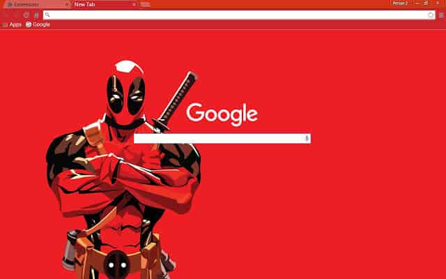Deadpool Full Screen Google Chrome Theme