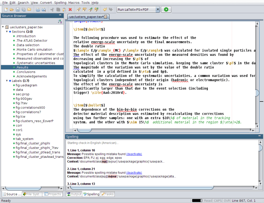 RTextDoc LaTeX Editor User Interface