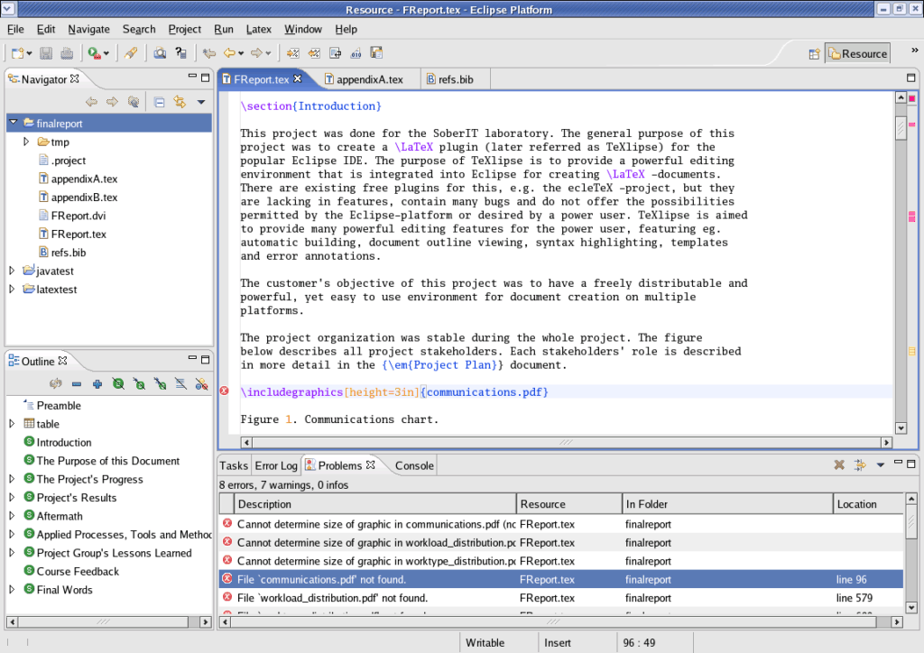 TeXlipse LaTeX Editing Plugin for Eclipse