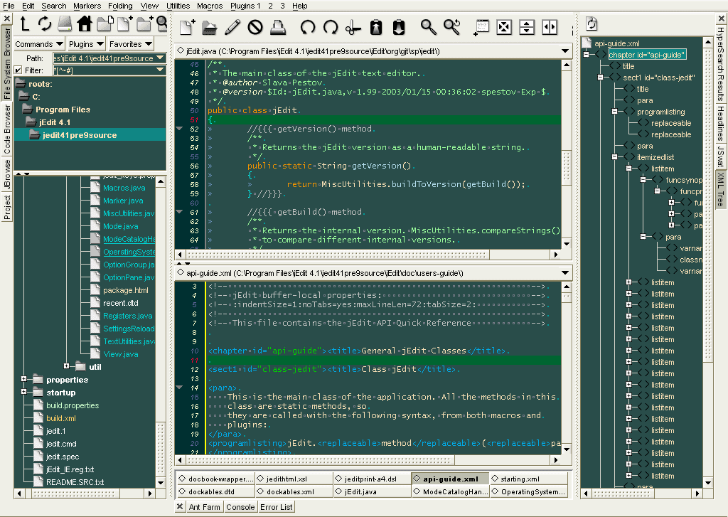 JEdit LaTeX Editor User Interface