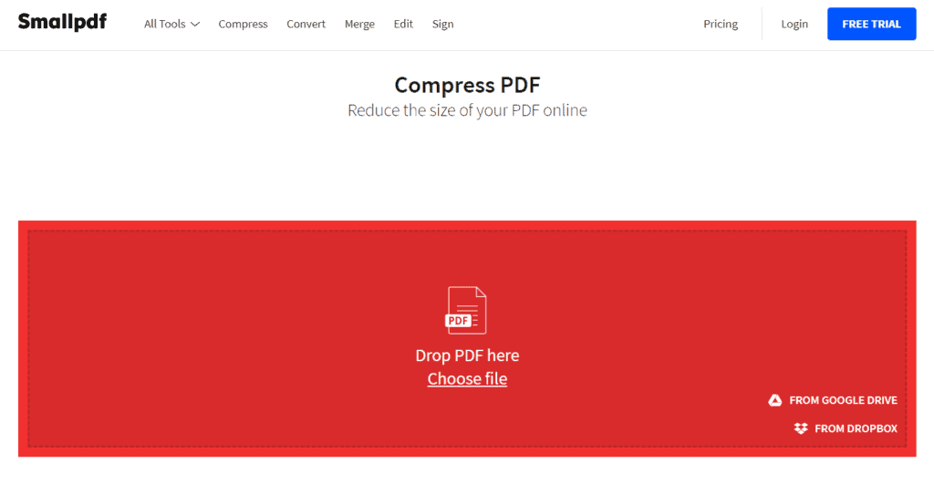 SmallPDF PDF Size Reduction Tool