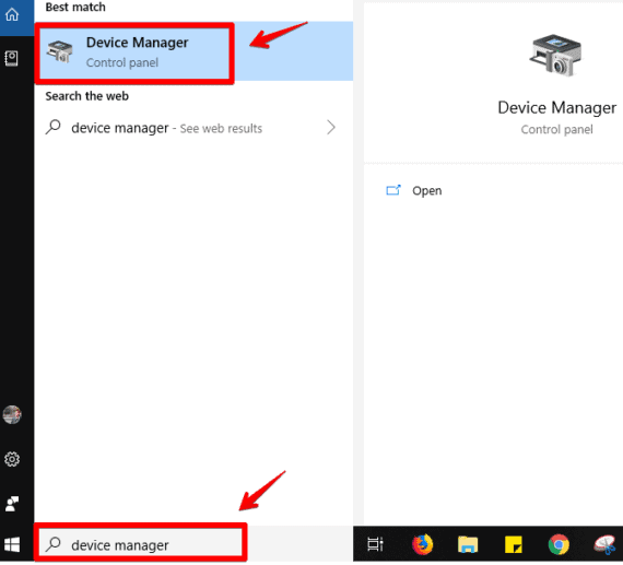 Open Device Manager from Start