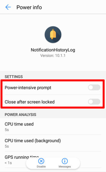 disable background restrictions in Huawei devices