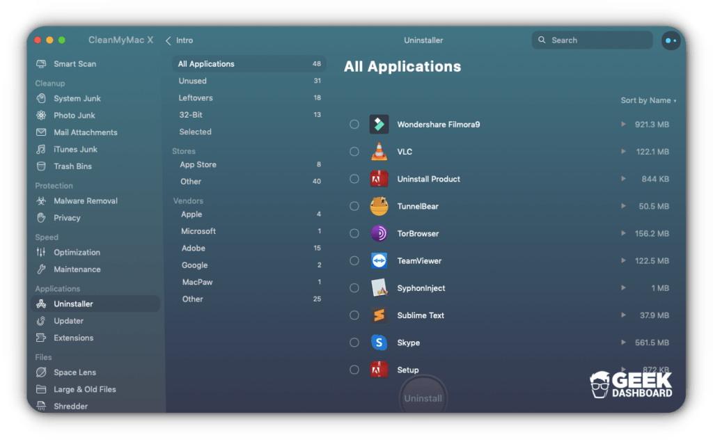 CleanMyMac X - All Applications
