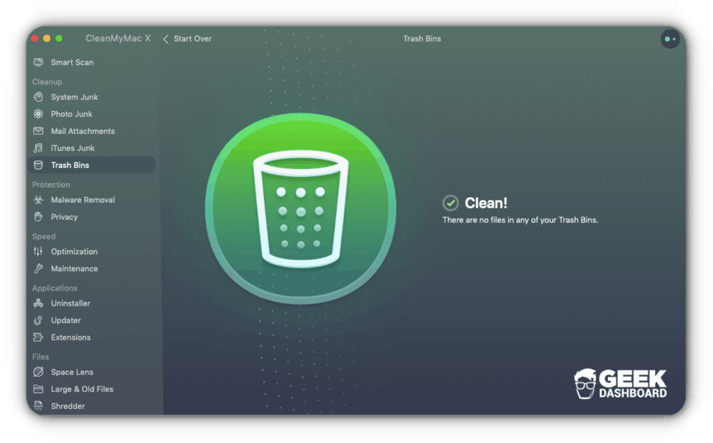 CleanMyMac X Trash Bins