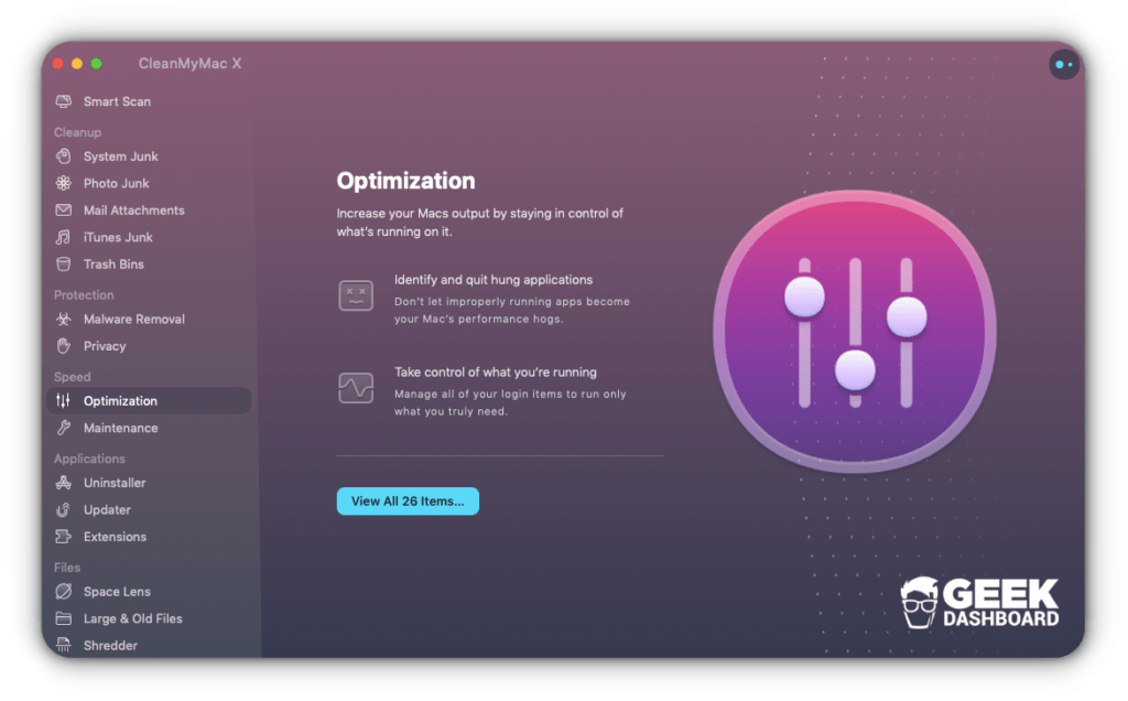 Speed Optimization in CleanMyMac X