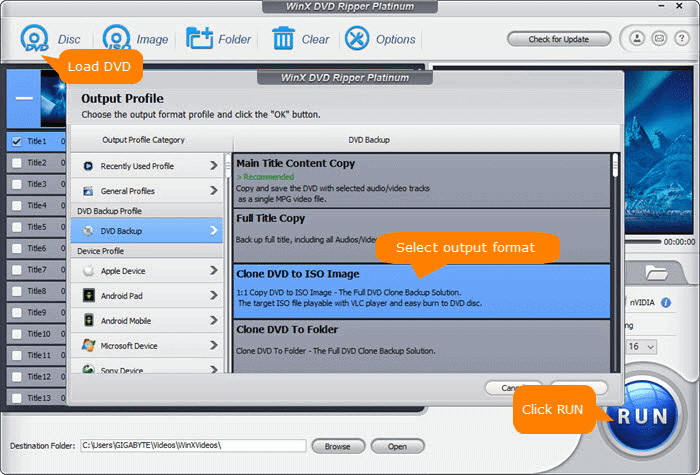 Convert DVD to ISO with WinX DVD Ripper Platinum