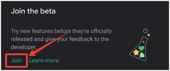 Join Beta Apps on Play Store