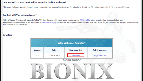 Download Video wallpaper animator for Windows to set GIF as wallpaper