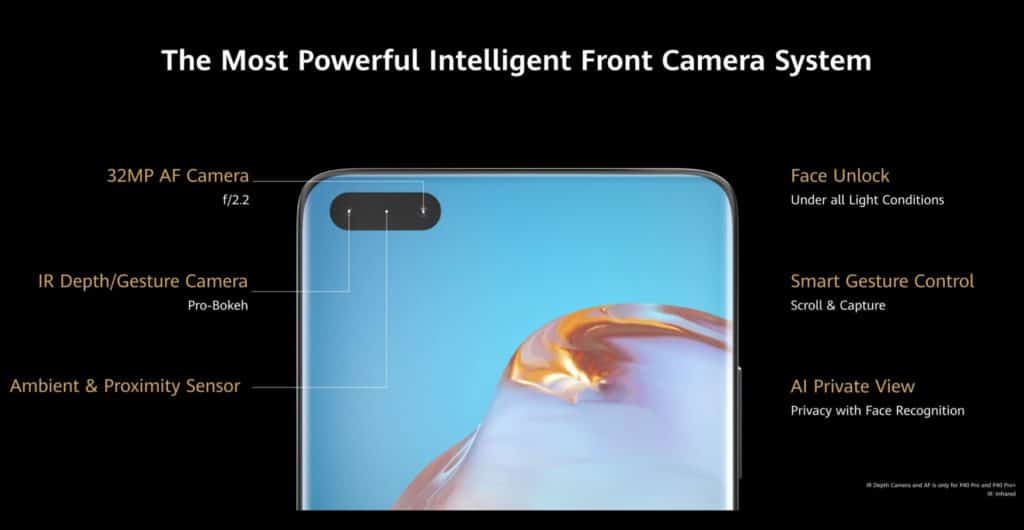 Huawei P40 front camera
