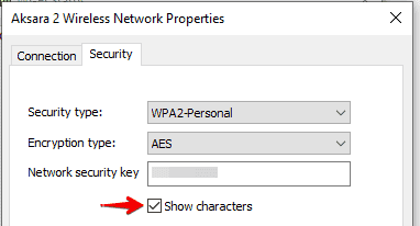 View Wifi password in Wireless network properties