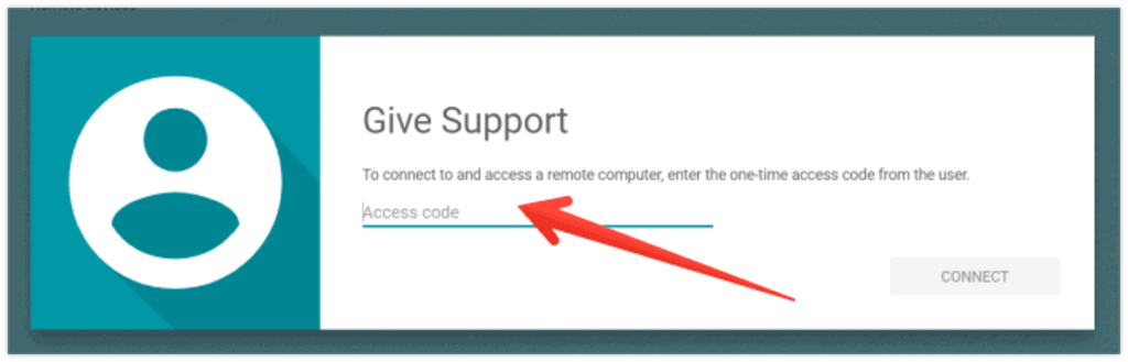 Enter Code for Chrome Remote Desktop