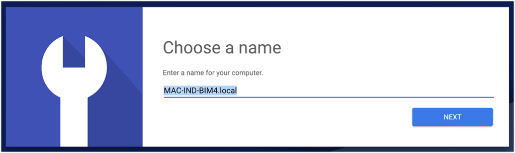 Enter Name for Chrome Remote Desktop