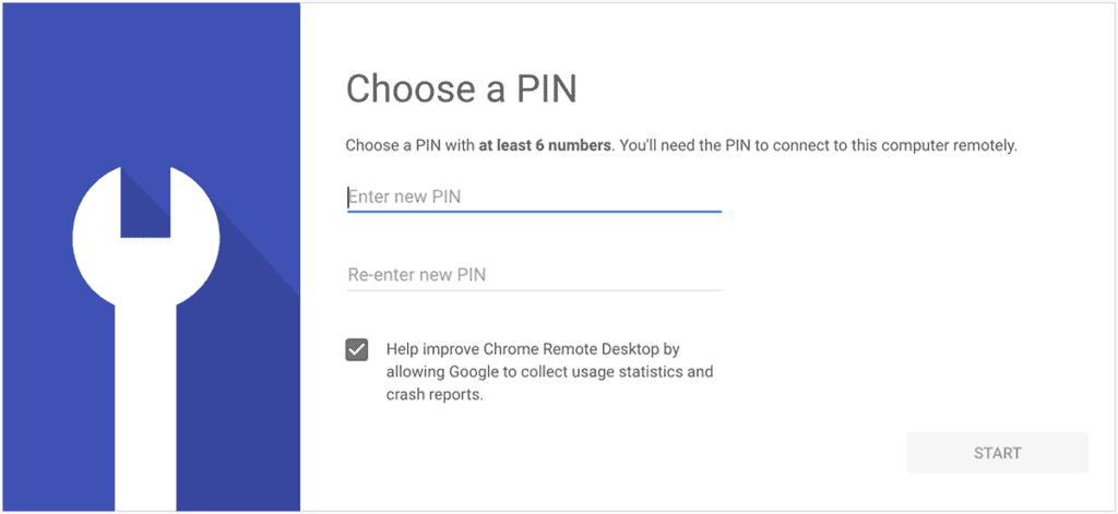 Set PIN for Chrome Remote Desktop App