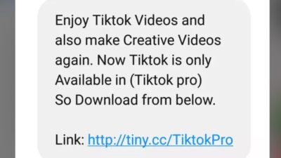 TiKTok forwaded message
