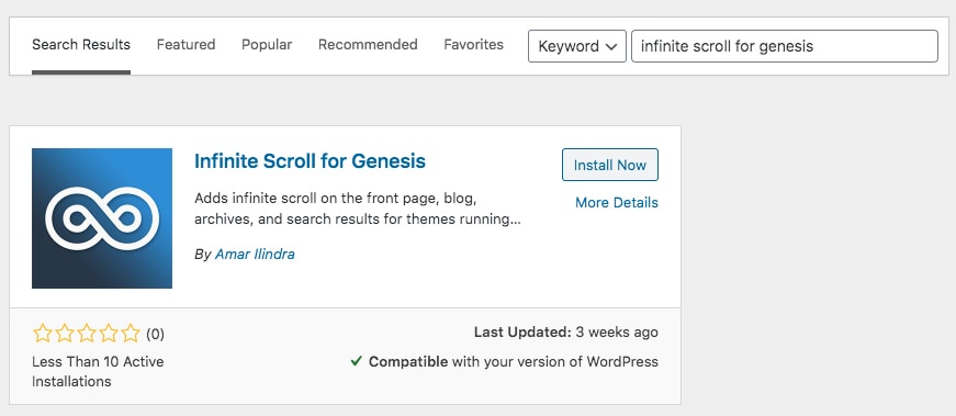 Search Result of Infinite Scroll for Genesis Keyword