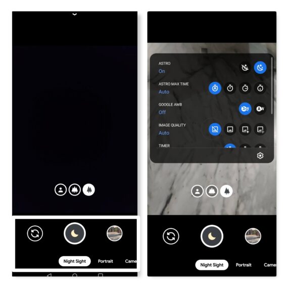Gcam (Google camera) Astrophotography and night sight option