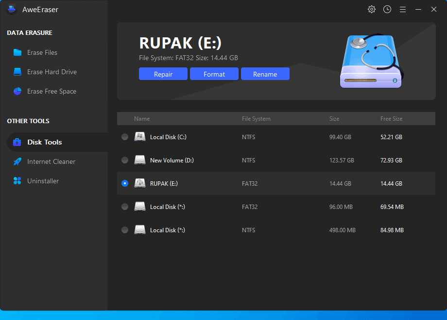 Awaser User Interface AweEraser Review: I'm Never Leaving My Drives Unerased!