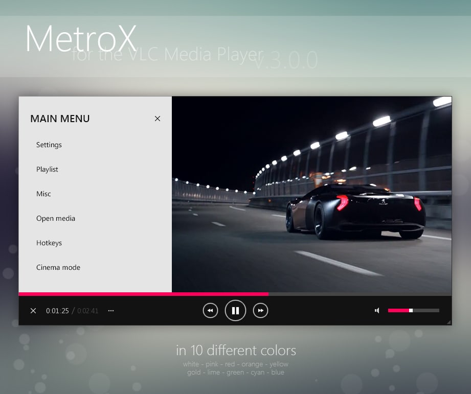 Metro X VLC skin - Best VLC Themes