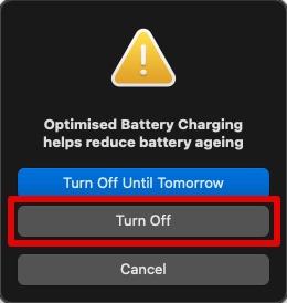Turn Off Optimised Battery Charging