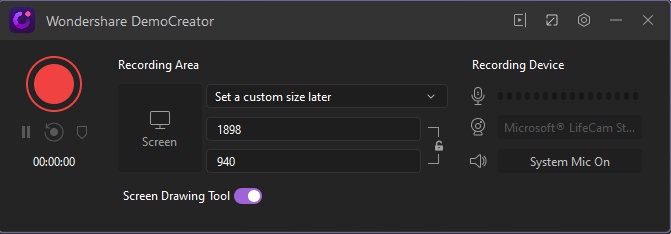 Customisable Screen Recording Option in DemoCreator