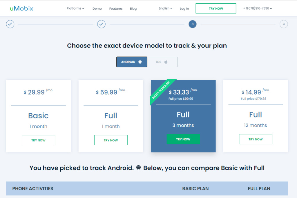 uMobix Pricing