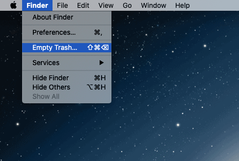 Empty the Trash on your Mac