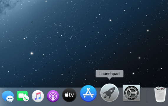 Click the Launchpad icon in the Dock
