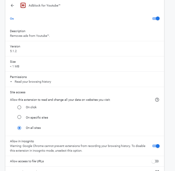 Browser Extension Options