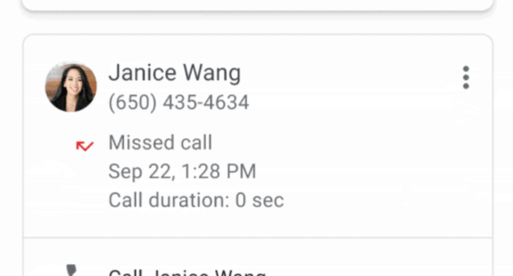 Google Voice Missed Call