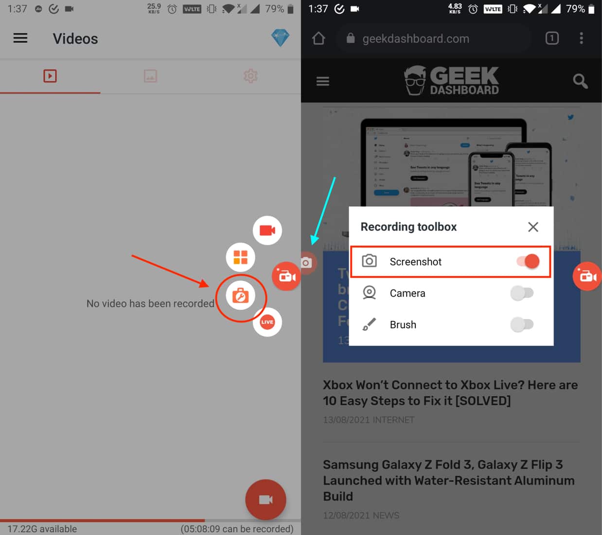 Taking Screenshots on Restricted Apps with AZ Screen Recorder - 02
