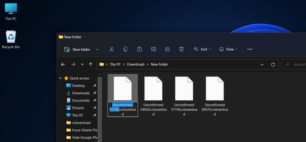 Opening crdownload Files by Renaming - 01