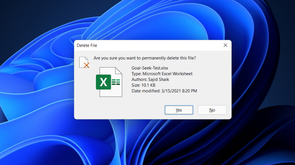 Shift + Delete to Force Delete Files or Folders