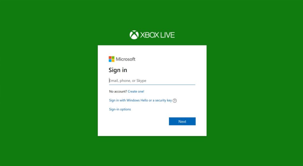 Signing in to Xbox Live account