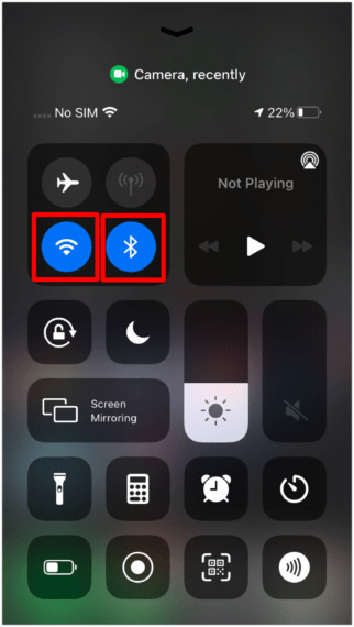 Enable WiFi and Bluetooth Settings from Control Center