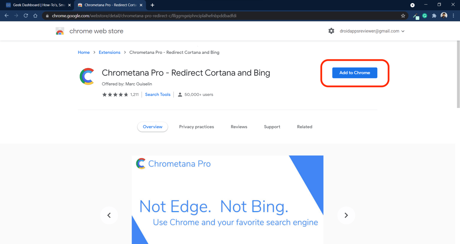 Chrometana Pro Extension from Chrome Web Store