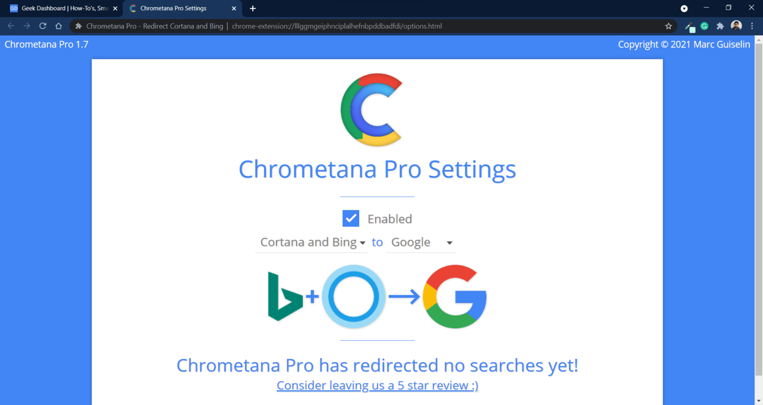 Chrometana Pro Default Settings