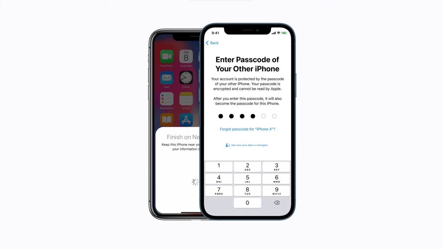 Enter old iPhone Passcode on new iPhone