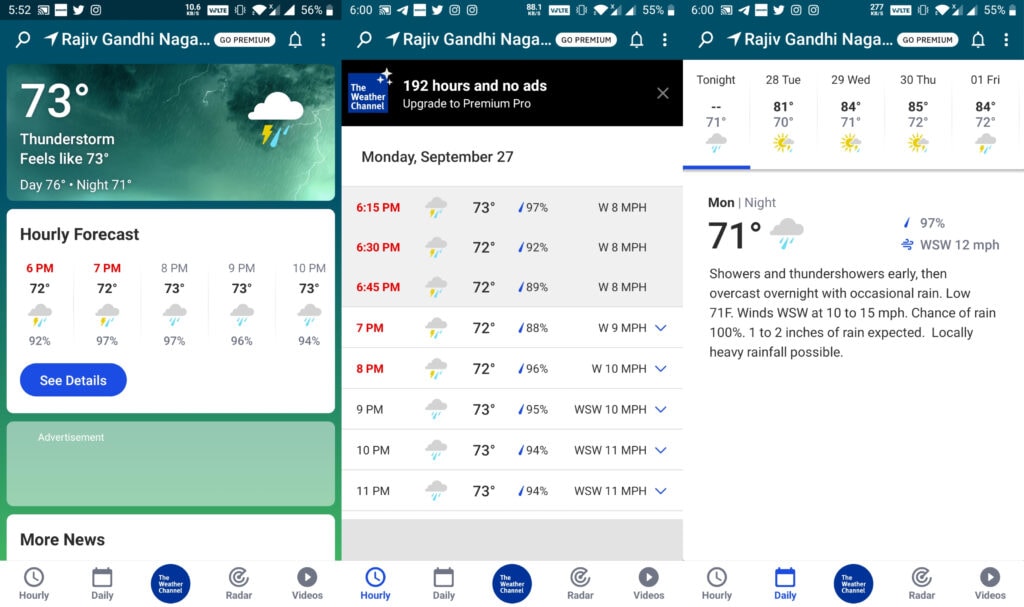 weather channel widgets